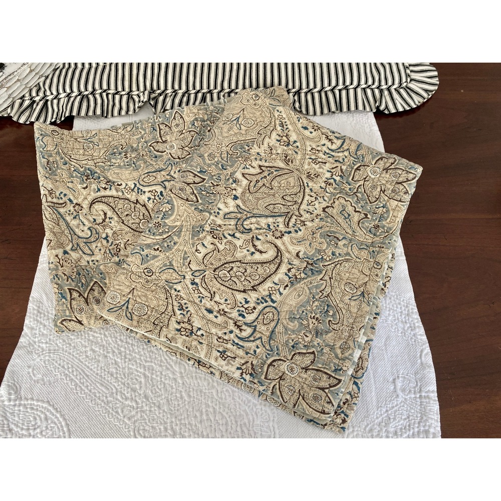 Vintage‎ Quilted Standard Pillow Sham Set Paisley Floral Cotton Cottage -2